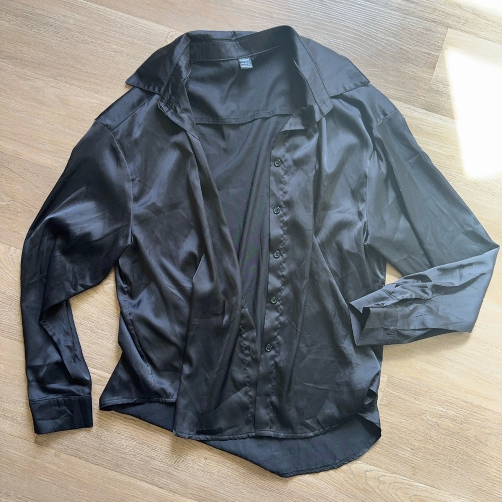 Flowy Satin Button Up